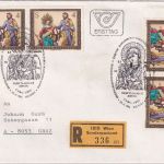 Österreich - 4x4 S. Weihnachten Einschreibebrief/FDC ESST Wien - Graz 25.11.1983