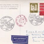 BRD - Koblenz 1962 11. Raketen- u. Raumfahrttagung Luftpostkarte n. FRANKREICH