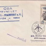 CSSR - 1 K. Galilei Luftpostbrief/CSA-Erstflug Prag - Frankfurt 15.12.1964