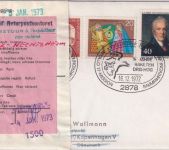 BRD - Wildeshausen 1972 20 J. Raketen DRG-HOG Einschreibebrief n. DÄNEMARK