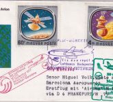 Ungarn - 4 Ft. u.a. Weltraumforschung Lupo-Brief/LH-Erstflug Zuleitungspost 1977