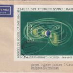 DDR - 70 Pfg. Jahr d. ruhigen Sonne Blockausgabe Luftpostbrief n. LUXEMBURG 1964