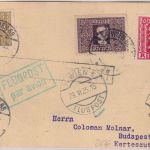 Österreich - 2g/3400 K. Währungs-MIF Luftpostkarte n. UNGARN Wien 29.6.25