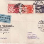 Österreich - 5+10+25g Flugpost Luftpostkarte Wien - Heidelberg 23.6.34