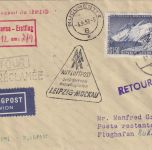 Österreich - Messe-Sonderflug Leipzig/Bukarest Zuleitungspost ab Wien 1957