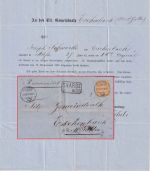 Schweiz - 20 Rp. sitz. Helvetia Chargebrief Fluntern - Eschenbach 1871