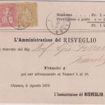 Schweiz - 2+10 Rp. sitz. Helvetia Nachnahmekarte Chiasso - Tesserete 1878