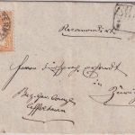 Schweiz - 20 Rp. sitz. Helvetia Chargebrief Fingerhut-K1 Affoltern - Zürich 1866