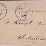 Schweiz - 2 Rp. sitz. Helvetia Drucksachenbriefchen Neumünster Unterstrass 1881