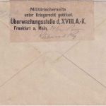 Schweiz - 20 Rp. sitz. Helvetia Zensurbrief Genf - Kassel 1916 Zensur Frankfurt