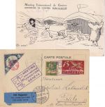 Schweiz - Int. Flugmeeting Genf 1925 Sonderkarte + Vignette n. Basel