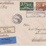 Schweiz - Erstflug Basel/Schaffhausen Luftpost-Einschreibebrief 1.7.1926