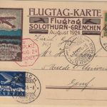 Schweiz - Flugtag Solothurn/Grenchen 1924 Luftpost-Sonderkarte Zürich 1.IX.24