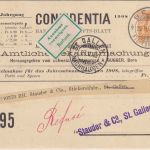 Schweiz - 12 Rp. Helvetia Privatganzsache/Nachnahmekarte Bern - St. Gallen 1908