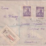 Paraguay - 2x5 P. Kathedrale/Aufdruck "C" Einschreibebrief Asuncion - Wien 1936