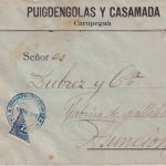 Paraguay - 75 C. Ziffer diagonale Halbierung Brief Carapegua - Asuncion 1911