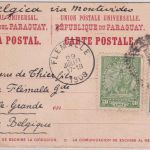 Paraguay - 4 C. Präsident Ganzsache+Zusatz n. BELGIEN Asuncion - Flemalle 1908