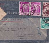 Peru - 1 S. Freimarke u.a. Luftpost-Einschreibebrief Lima - Wien 1941 OKW-Zensur