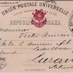 Peru - 4 C. Wappen Ganzsache/Überdruck i.d. SCHWEIZ Lima - Luzern 1894
