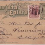 Uruguay - 3 C. Ganzsache/Kartenbrief + Zusatz Montevideo - Neumünster 1898