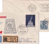 Österreich AUA-Sonderflug Olympiade Wien/Squaw Valley Lupo-Einschreibebrief 1960
