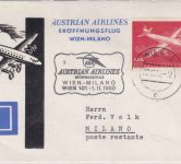 Österreich - AUA-Erstflug Wien/Mailand Luftpostbrief 1.11.1960