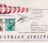 Österreich - AUA-Erstflug Wien/Prag/Düsseldorf Etappe Luftpostbrief 2.5.1961
