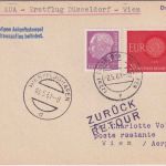 BRD - AUA-Erstflug Düsseldorf/Wien Luftpostkarte 3.5.1961 Hinweis-L2