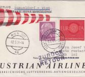 BRD - AUA-Erstflug Düsseldorf/Wien Luftpostbrief 2.5.1961 Zurück-L2