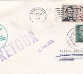 USA - Lufthansa-Erstflug Tokyo/FF Etappe Anchorage/Hamburg 12.4.1974 Lupo-Brief
