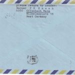 BRD - Lufthansa-Erstflug Frankfurt/Sydney Etappe FFM/Bombay Lupo-Brief 5.4.74