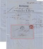 NDP/Bayern - 3 Kr. dst. Firmenbrief K1 Mainz 18/1 - Speyer (1869) - mit Inhalt