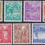 Schweiz - Landschaften I 1934 Freimarken Satz (7 Werte) postfrisch