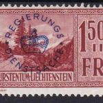 Liechtenstein - 1,50 Fr. Dienstmarke 1935 (Freimarke/Überdruck) postfrisch