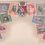 Tonga - Freimarkenausgabe 1897 "Toga" farb. Prägekarte ungelaufen ca. 1900