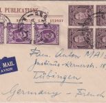 Australien - 3x2+4x3 P. Georg VI. Luftpostbrief Sydney - Tübingen 1951