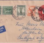 Australien - 3 1/2 P. Elisabeth Ganzsache+Zusatz Luftpostbrief Sydney 1955