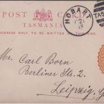 Tasmania - 1+1/2 P. Victoria Ganzsachenkarte Hobart - Leipzig 1893