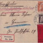 Bayern - 25+30 Pfg. Luitpold Eil-Einschreibebrief Edenkoben - Hannover 1914