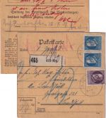 Bayern - 2x20+80 Pfg. Ludwig Paketkarte Aich - Landshut 14.10.18 Nachporto