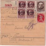 Bayern/DR - 1 M. Ludwig + 50 Pfg. Abschied/DR ua. Einschreibe-Paketkarte 10.5.20