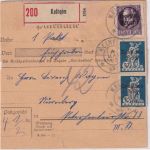 Bayern/DR - 2x80 Ludwig+2x30 Pfg. Abschied/DR ua. Einschreibe-Paketkarte 4.5.20