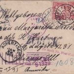 Bayern - 2x10 Pfg. Wappen Brief n. USA München - Chicago 1904 Irrläufer/retour