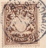 Bayern - 3 Pfg. Wappen Perfin "LA" Drucksachenkarte Donauwörth - Schliersee 1908