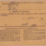 Bayern - 50+20 Pfg. Wappen Paketkarte Neustadt a/A - München 1889