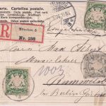 Bayern - 10+2x5+3+2 Pfg. Wappen Einschreibekarte München - Rummelsburg 1906