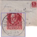 Bayern - München 11 30. APR 20 Reserve-K2 Ortsbrief m. Inhalt