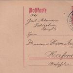 Bayern - Deidesheim 26. AUG 19 Reserve-K2 10 Pfg. Ganzsachenkarte n. Herford