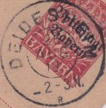 Bayern - Deidesheim 26. AUG 19 Reserve-K2 10 Pfg. Ganzsachenkarte n. Herford
