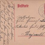 Bayern - Büchlberg 17. AUG 19 Reserve-K2 Ganzsachenkarte n. Bayreuth